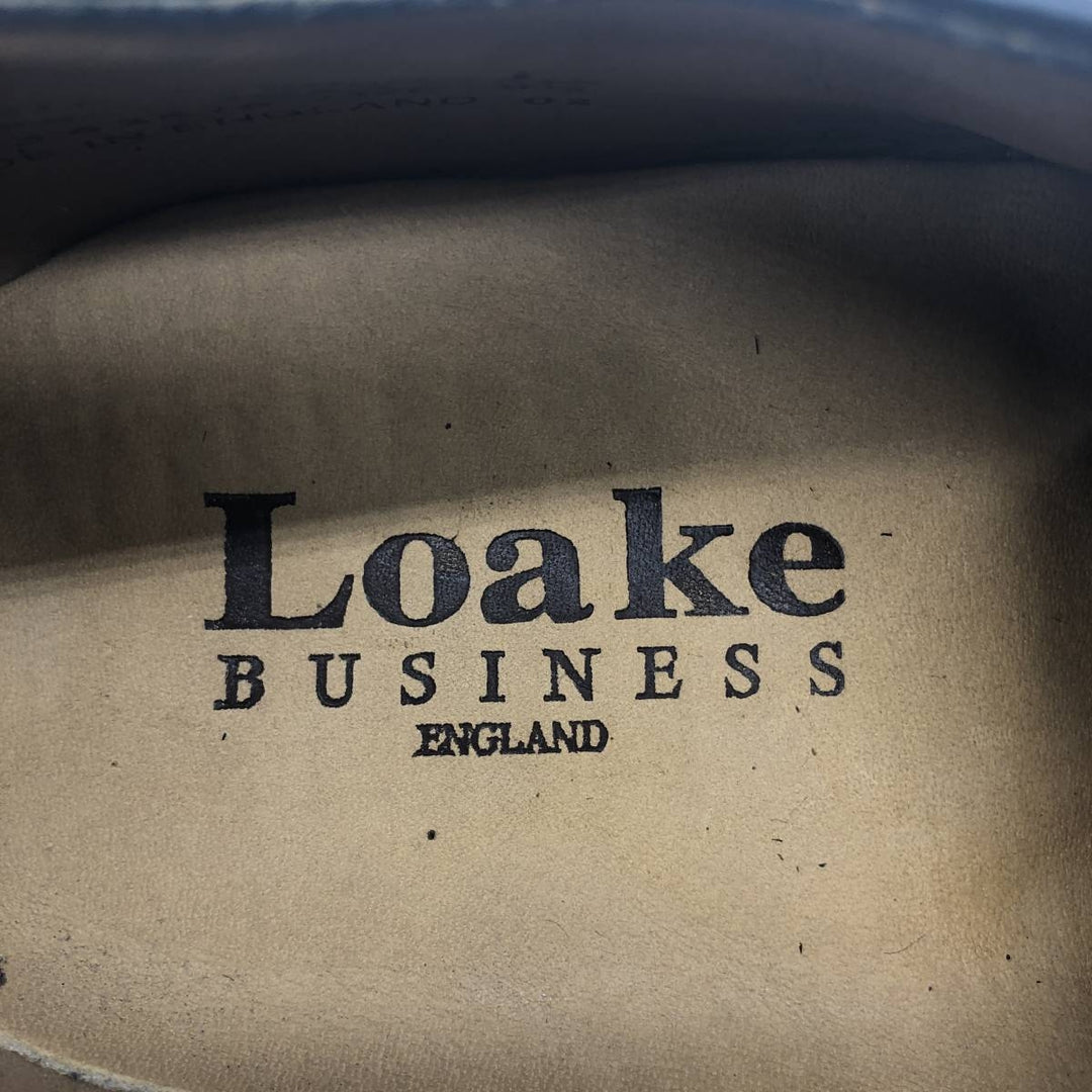 Loake Plain Toe Shoes, Made in England, Size 9 1/2 Men's 28.0cm genuine leather black type Vintage Second Hand
