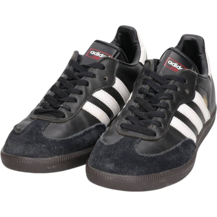 Adidas SAMBA LEATHER sneakers, size 8 1/2 Men's 26.5cm unclear black type Vintage Second Hand