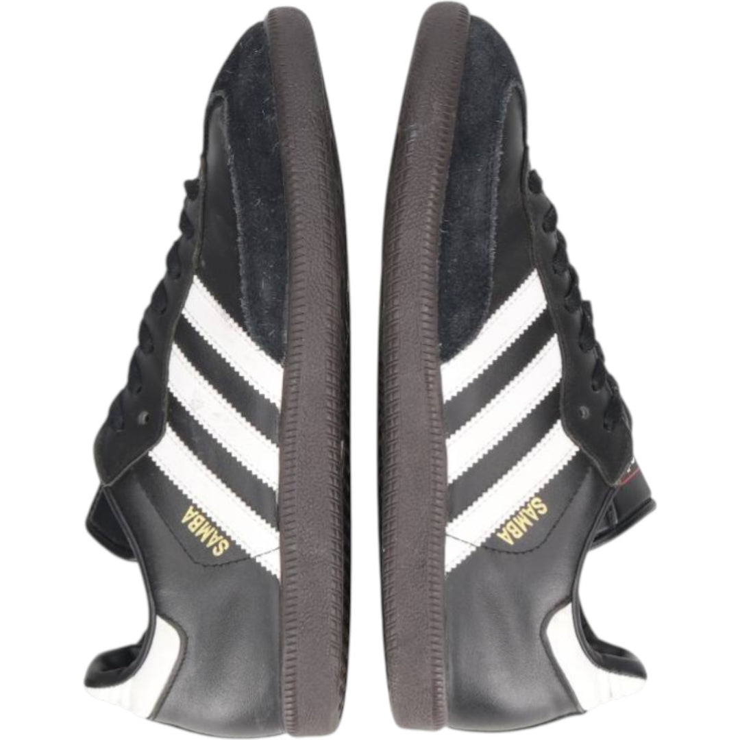 Adidas SAMBA LEATHER sneakers, size 8 1/2 Men's 26.5cm unclear black type Vintage Second Hand