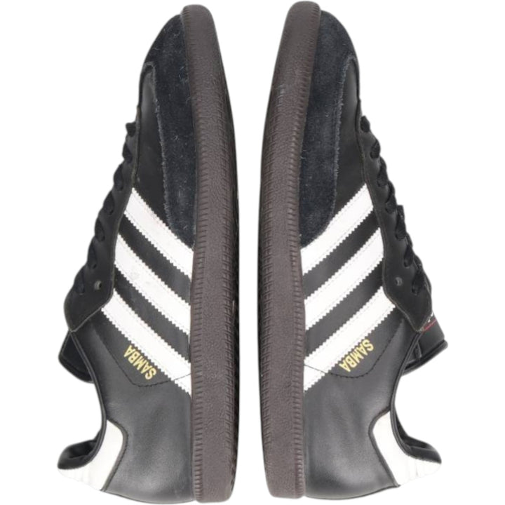 Adidas SAMBA LEATHER sneakers, size 8 1/2 Men's 26.5cm unclear black type Vintage Second Hand