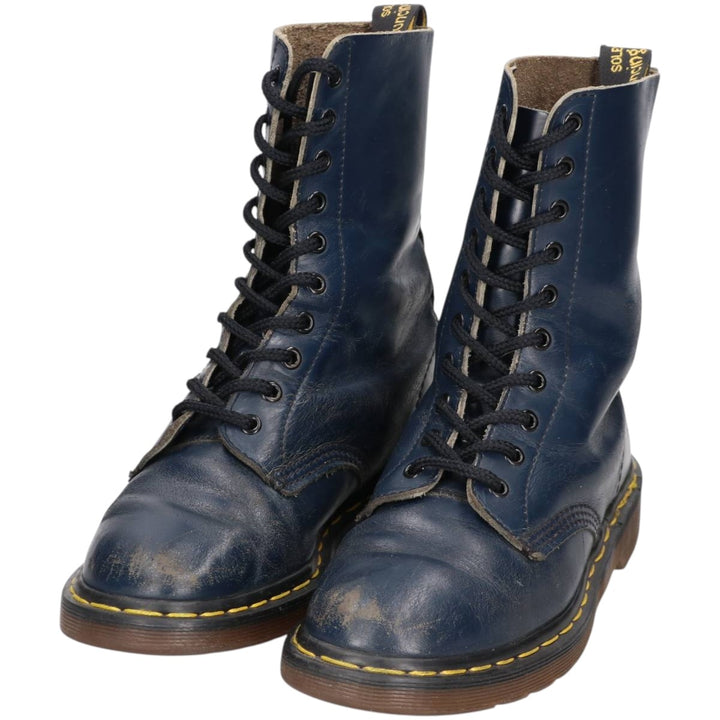 Dr. Martens THE ORIGINAL 10-Eye Boots, Made in England, Size 6 1/2 Men's 25.5cm unclear navy blue type Vintage Second Hand