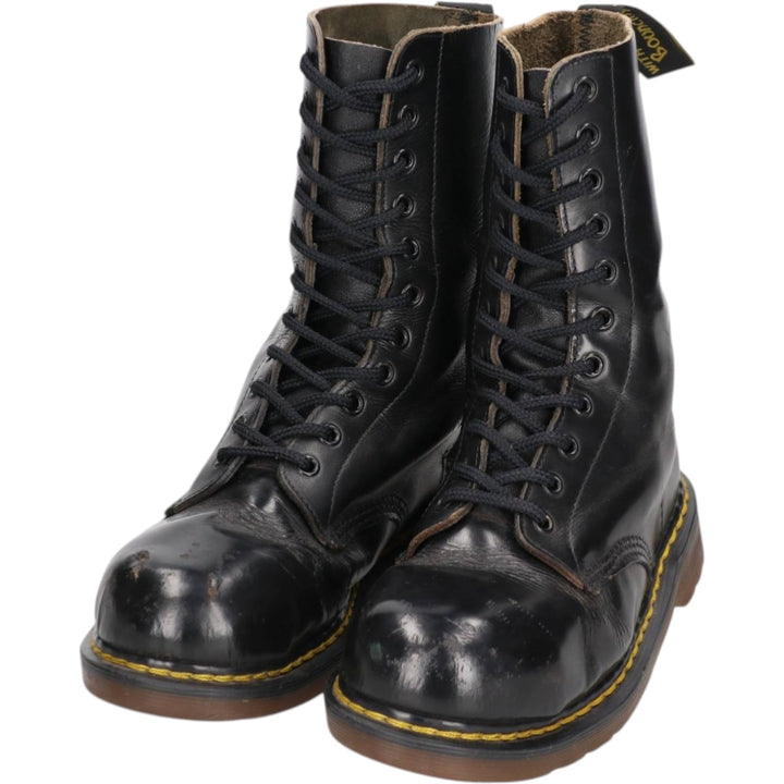 Dr. Martens THE ORIGNAL 11-hole boots, made in England. Women's 24.5cm genuine leather black type Vintage Second Hand