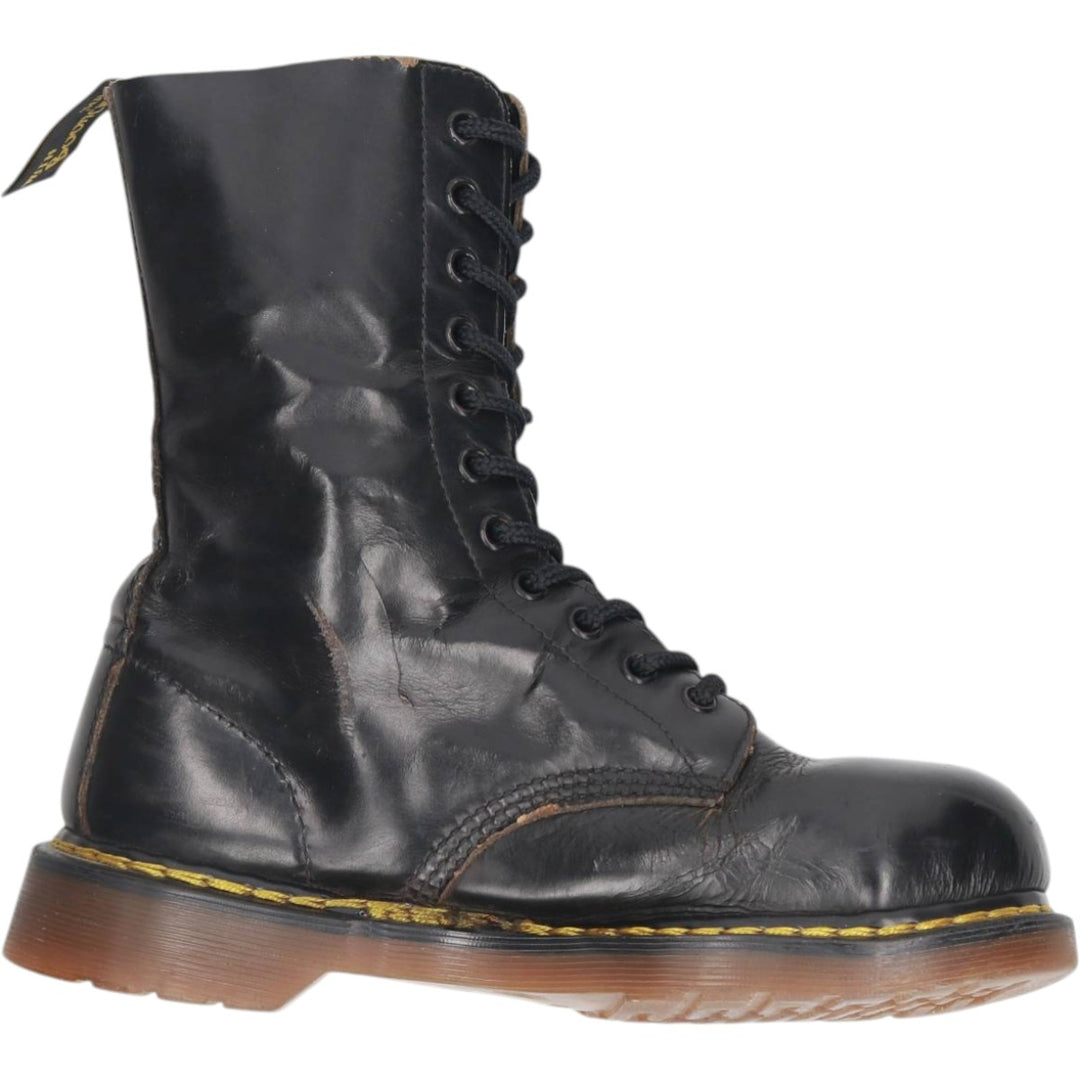 Dr. Martens THE ORIGNAL 11-hole boots, made in England. Women's 24.5cm genuine leather black type Vintage Second Hand