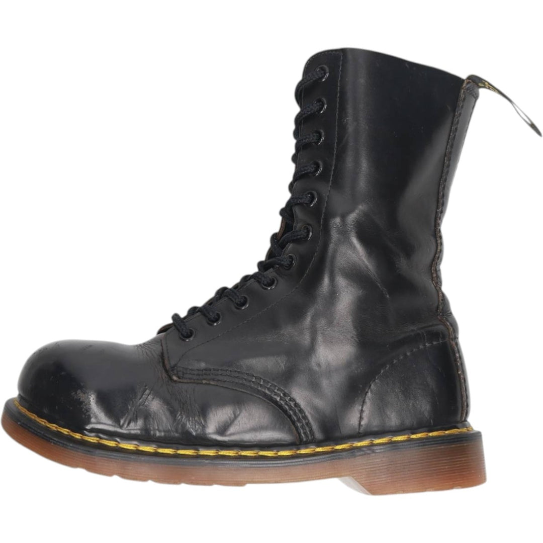 Dr. Martens THE ORIGNAL 11-hole boots, made in England. Women's 24.5cm genuine leather black type Vintage Second Hand