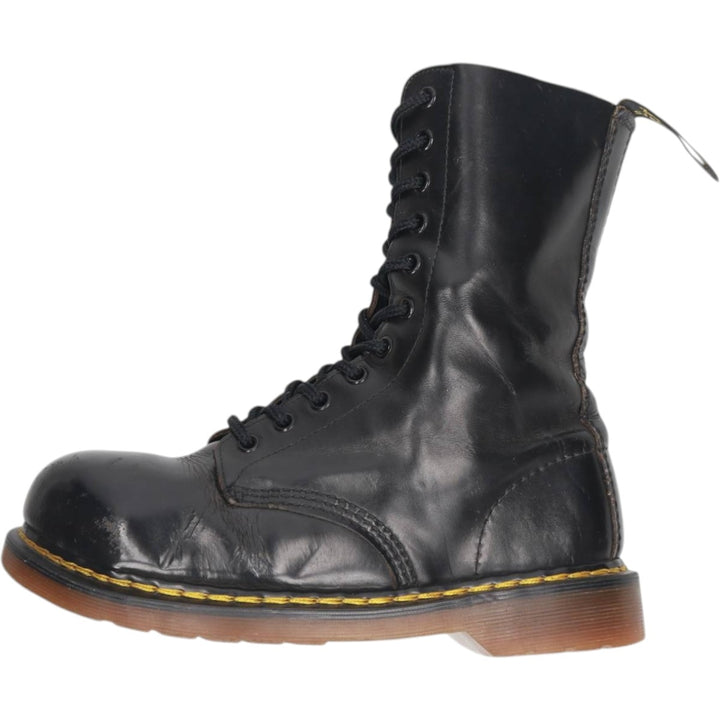 Dr. Martens THE ORIGNAL 11-hole boots, made in England. Women's 24.5cm genuine leather black type Vintage Second Hand