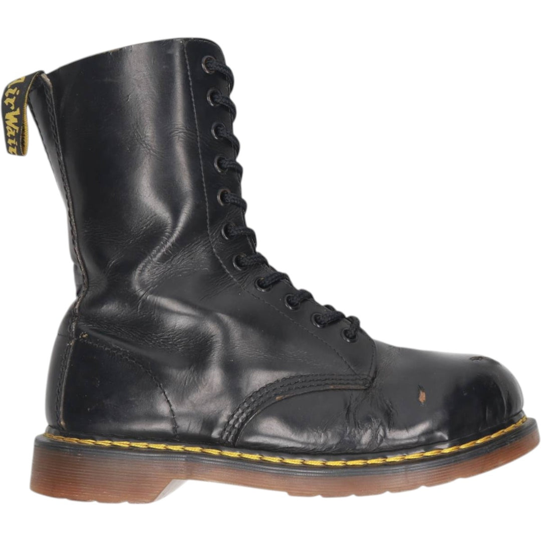 Dr. Martens THE ORIGNAL 11-hole boots, made in England. Women's 24.5cm genuine leather black type Vintage Second Hand