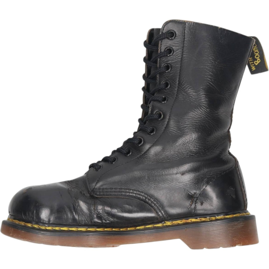 Dr. Martens THE ORIGNAL 11-hole boots, made in England. Women's 24.5cm genuine leather black type Vintage Second Hand