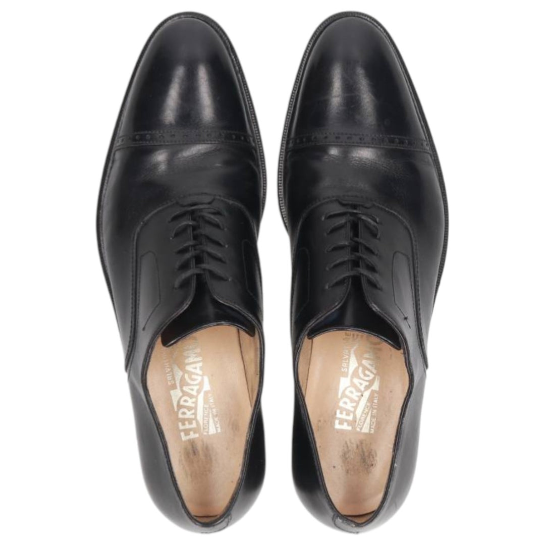 Salvatore Ferragamo straight-tip shoes, made in Italy Men's 26.5cm unclear black type Vintage Second Hand