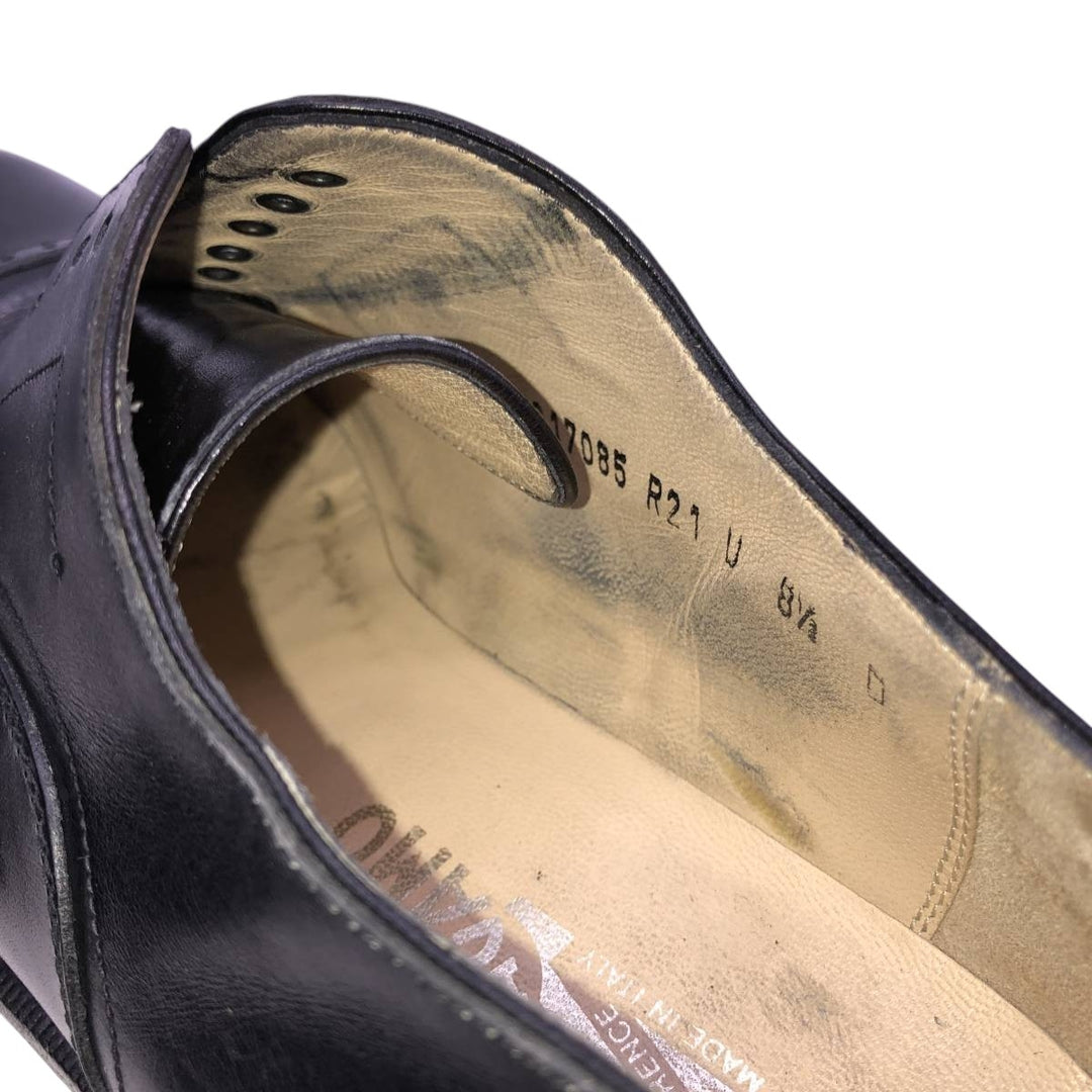 Salvatore Ferragamo straight-tip shoes, made in Italy Men's 26.5cm unclear black type Vintage Second Hand