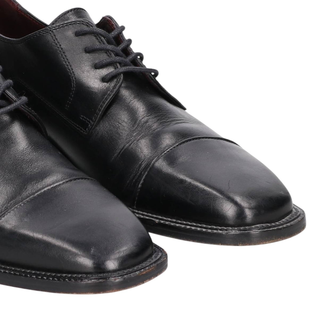 Bostonian Square Toe Straight Tip Shoes, Made in Italy, Men's Size 9.8" (Saa014930) Men's 25.0cm genuine leather black type Vintage Second Hand