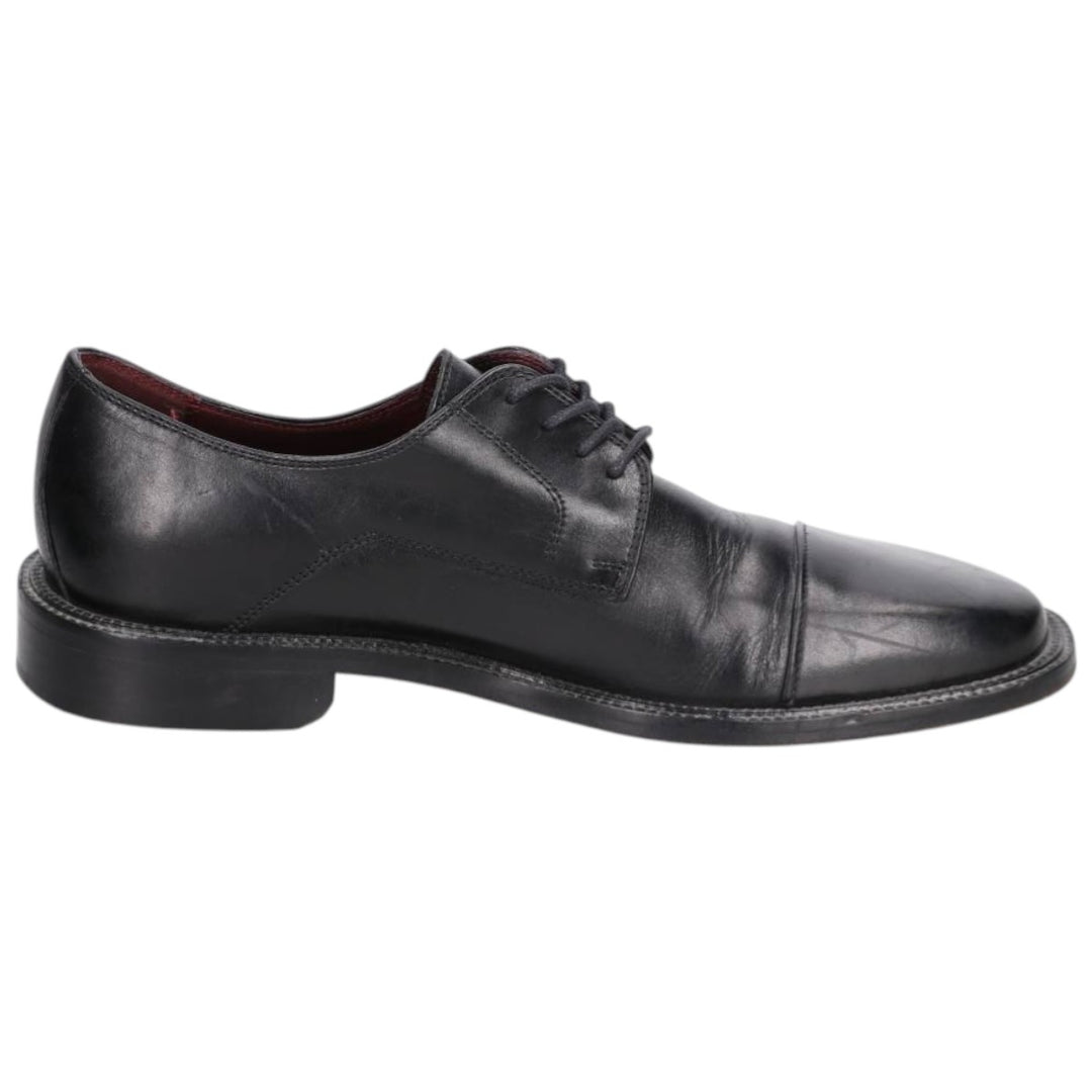 Bostonian Square Toe Straight Tip Shoes, Made in Italy, Men's Size 9.8" (Saa014930) Men's 25.0cm genuine leather black type Vintage Second Hand