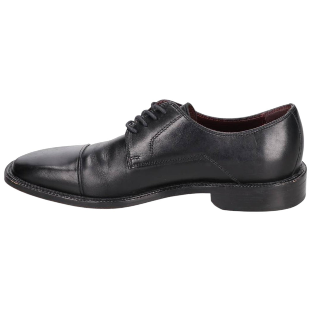 Bostonian Square Toe Straight Tip Shoes, Made in Italy, Men's Size 9.8" (Saa014930) Men's 25.0cm genuine leather black type Vintage Second Hand