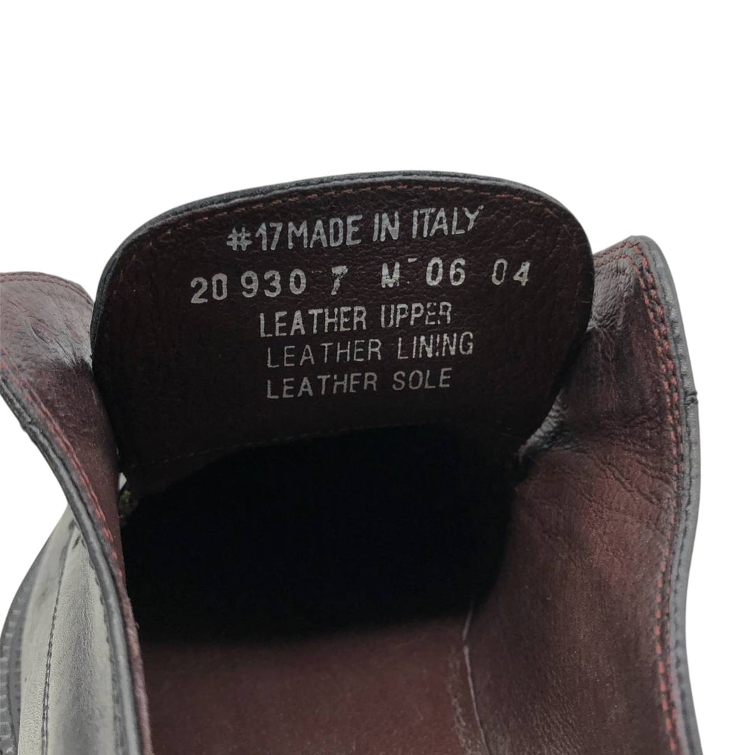Bostonian Square Toe Straight Tip Shoes, Made in Italy, Men's Size 9.8" (Saa014930) Men's 25.0cm genuine leather black type Vintage Second Hand