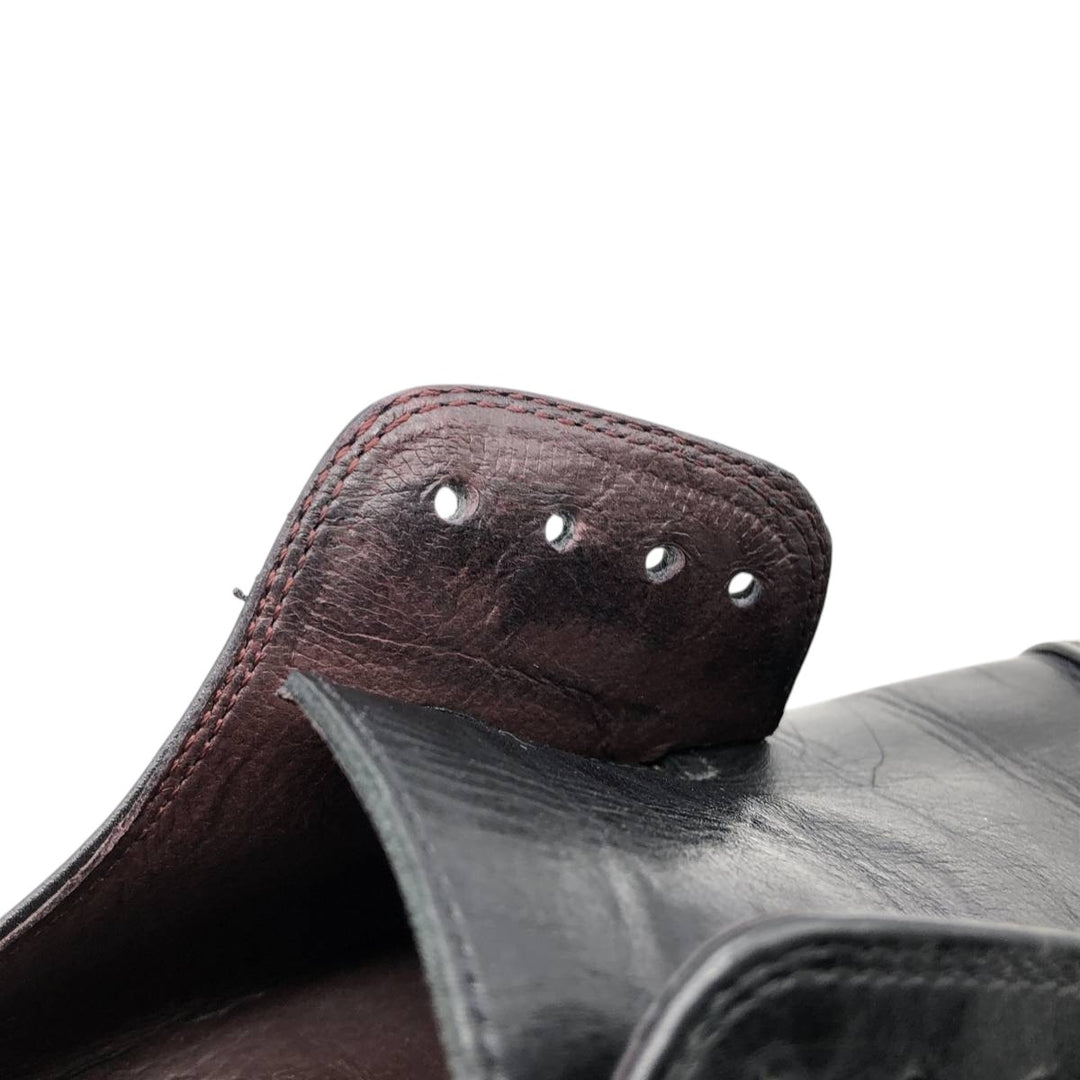 Bostonian Square Toe Straight Tip Shoes, Made in Italy, Men's Size 9.8" (Saa014930) Men's 25.0cm genuine leather black type Vintage Second Hand