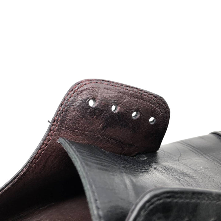 Bostonian Square Toe Straight Tip Shoes, Made in Italy, Men's Size 9.8" (Saa014930) Men's 25.0cm genuine leather black type Vintage Second Hand