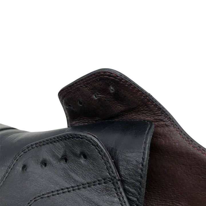 Bostonian Square Toe Straight Tip Shoes, Made in Italy, Men's Size 9.8" (Saa014930) Men's 25.0cm genuine leather black type Vintage Second Hand