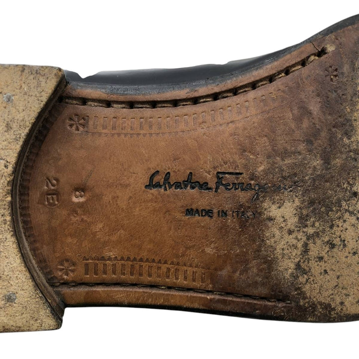 Salvatore Ferragamo straight-tip shoes, made in Italy Men's 26.5cm unclear black type Vintage Second Hand
