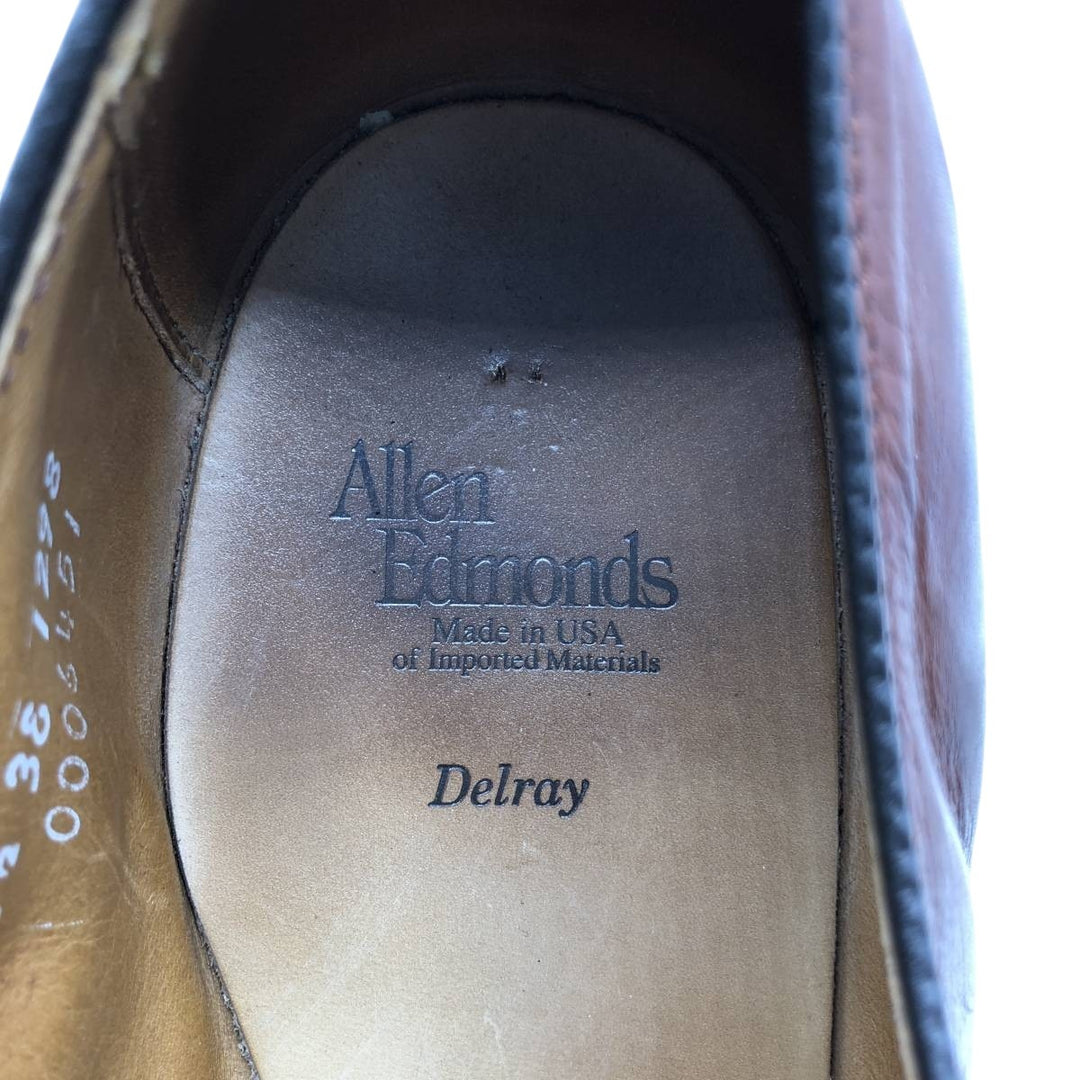 Allen Edmonds Delray U-Tip Shoes, Made in USA, Size 9 1/2 Men's 27.5cm unclear brown type Vintage Second Hand