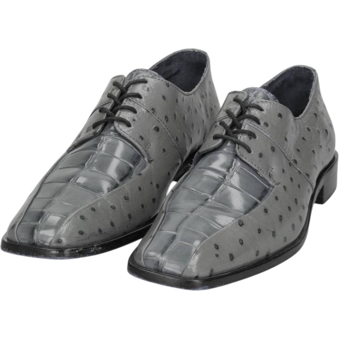 STACY ADAMS Dot Pattern Square Toe Leather Shoes 7 1/2 M Men's 25.5cm genuine leather gray type Vintage Second Hand