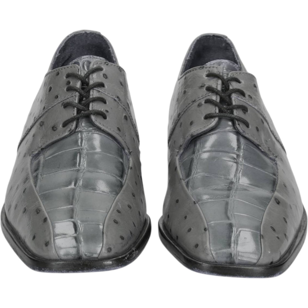 STACY ADAMS Dot Pattern Square Toe Leather Shoes 7 1/2 M Men's 25.5cm genuine leather gray type Vintage Second Hand