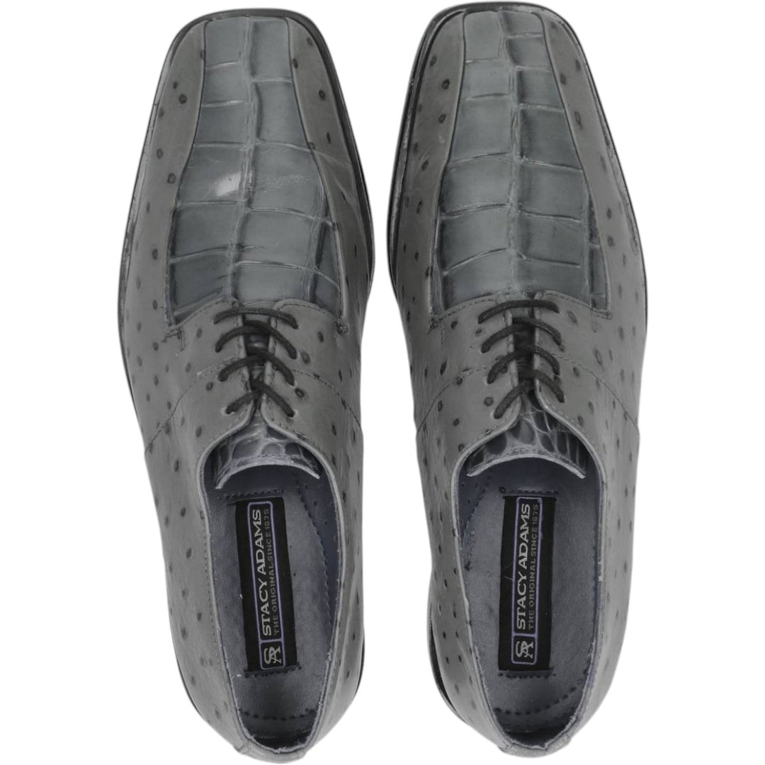 STACY ADAMS Dot Pattern Square Toe Leather Shoes 7 1/2 M Men's 25.5cm genuine leather gray type Vintage Second Hand