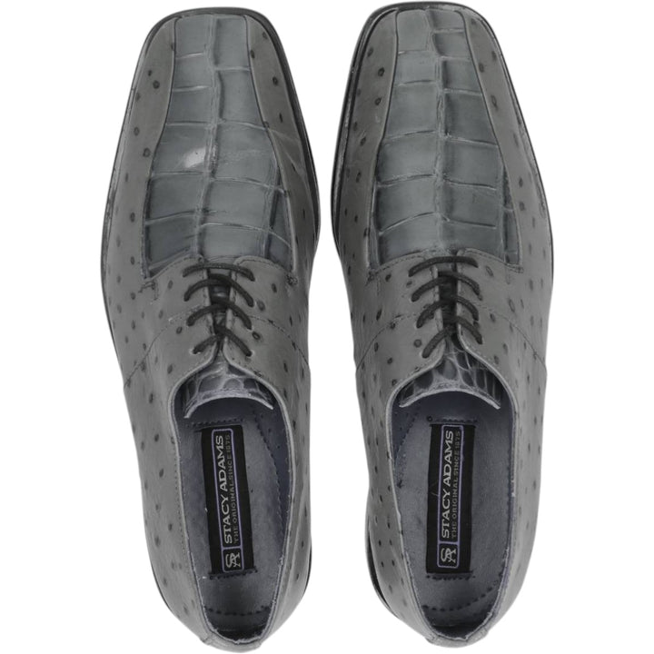 STACY ADAMS Dot Pattern Square Toe Leather Shoes 7 1/2 M Men's 25.5cm genuine leather gray type Vintage Second Hand