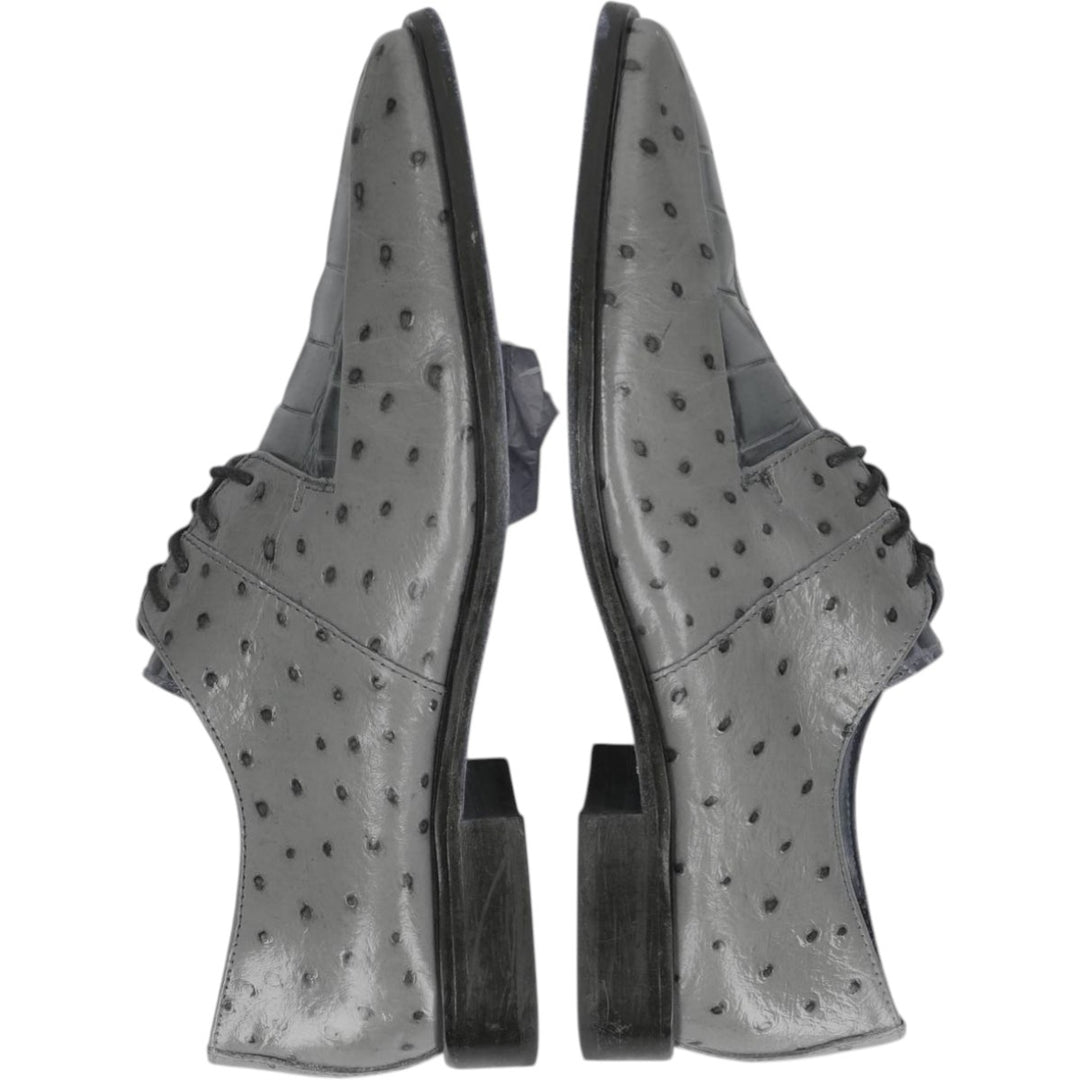 STACY ADAMS Dot Pattern Square Toe Leather Shoes 7 1/2 M Men's 25.5cm genuine leather gray type Vintage Second Hand