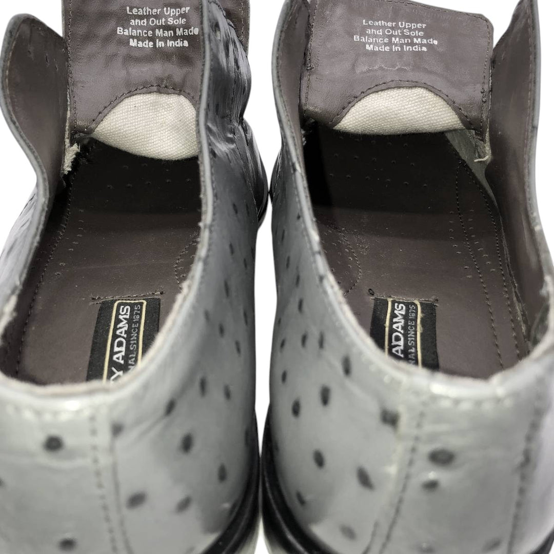 STACY ADAMS Dot Pattern Square Toe Leather Shoes 7 1/2 M Men's 25.5cm genuine leather gray type Vintage Second Hand