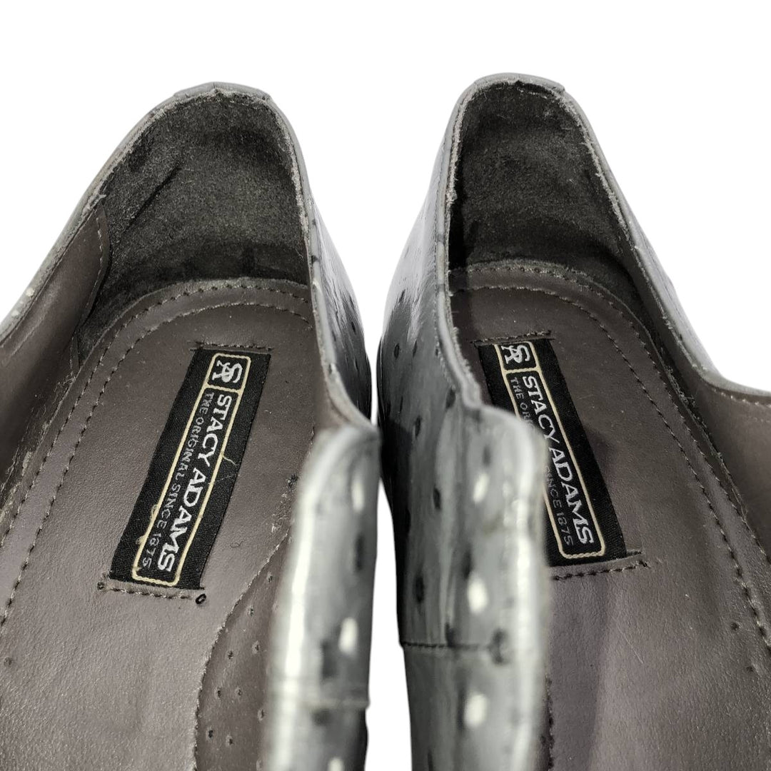 STACY ADAMS Dot Pattern Square Toe Leather Shoes 7 1/2 M Men's 25.5cm genuine leather gray type Vintage Second Hand