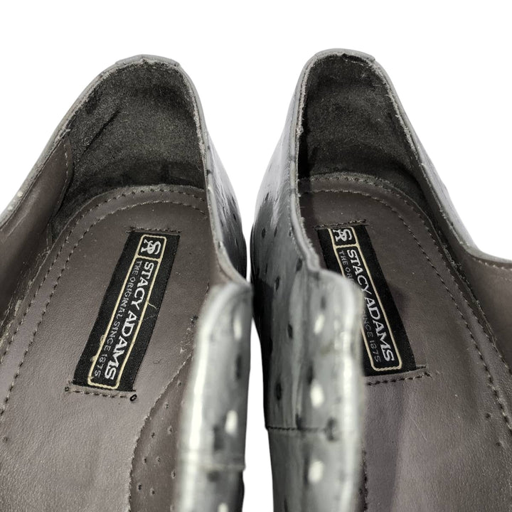 STACY ADAMS Dot Pattern Square Toe Leather Shoes 7 1/2 M Men's 25.5cm genuine leather gray type Vintage Second Hand