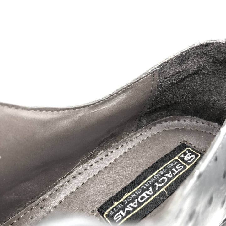 STACY ADAMS Dot Pattern Square Toe Leather Shoes 7 1/2 M Men's 25.5cm genuine leather gray type Vintage Second Hand