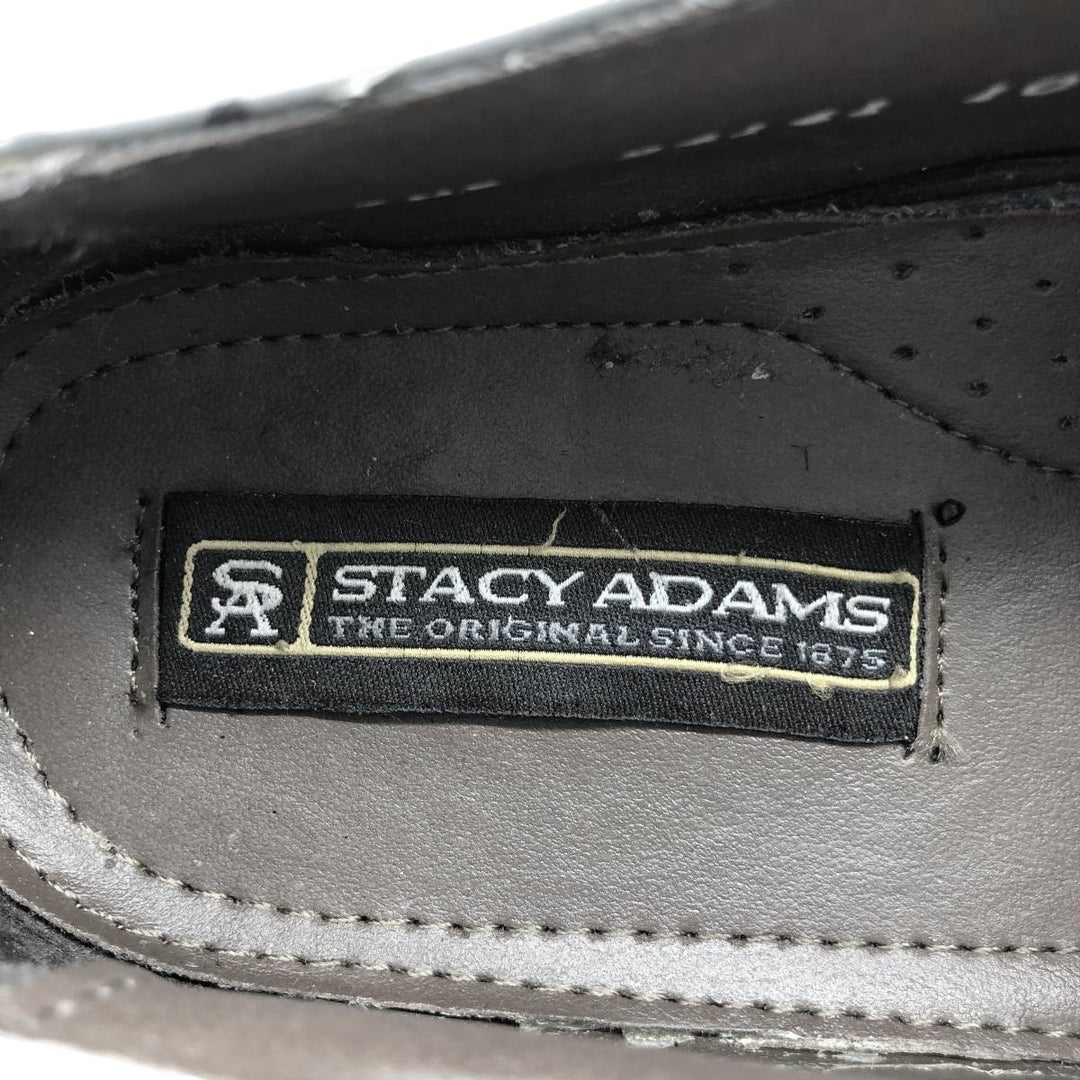 STACY ADAMS Dot Pattern Square Toe Leather Shoes 7 1/2 M Men's 25.5cm genuine leather gray type Vintage Second Hand