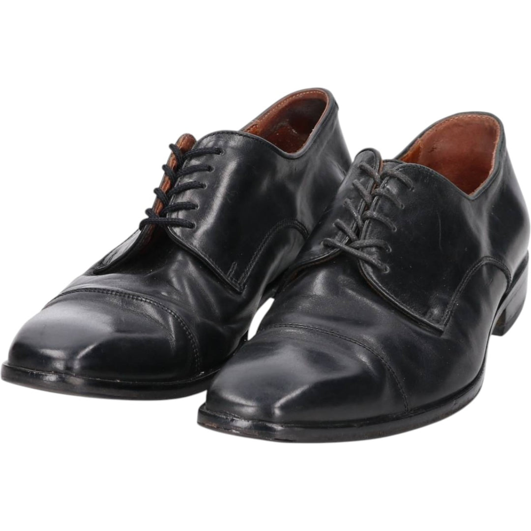 Square-toe straight-tip shoes, made in Italy, men's size 10.6" (approx.) /saa014964 Men's 27.0cm unclear black type Vintage Second Hand