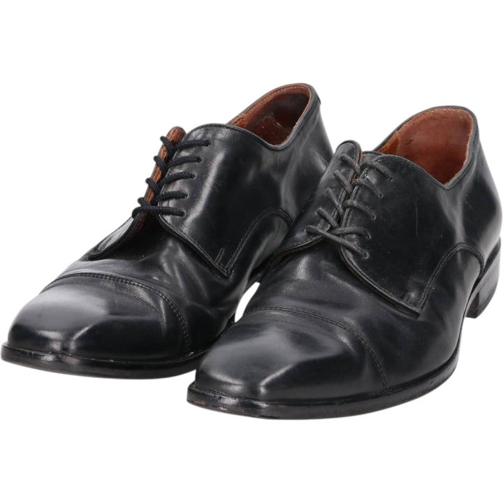 Square-toe straight-tip shoes, made in Italy, men's size 10.6" (approx.) /saa014964 Men's 27.0cm unclear black type Vintage Second Hand
