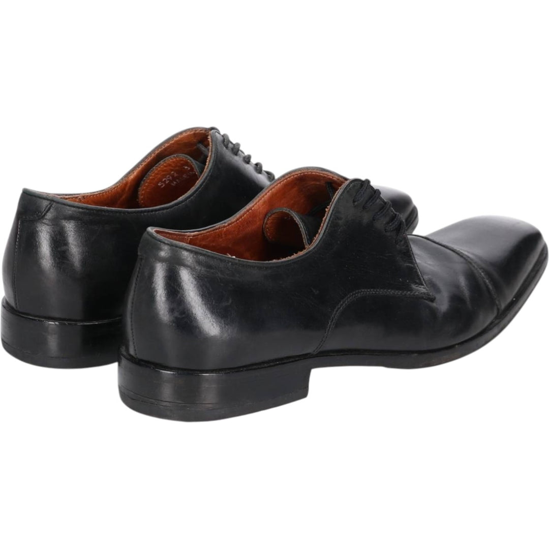Square-toe straight-tip shoes, made in Italy, men's size 10.6" (approx.) /saa014964 Men's 27.0cm unclear black type Vintage Second Hand