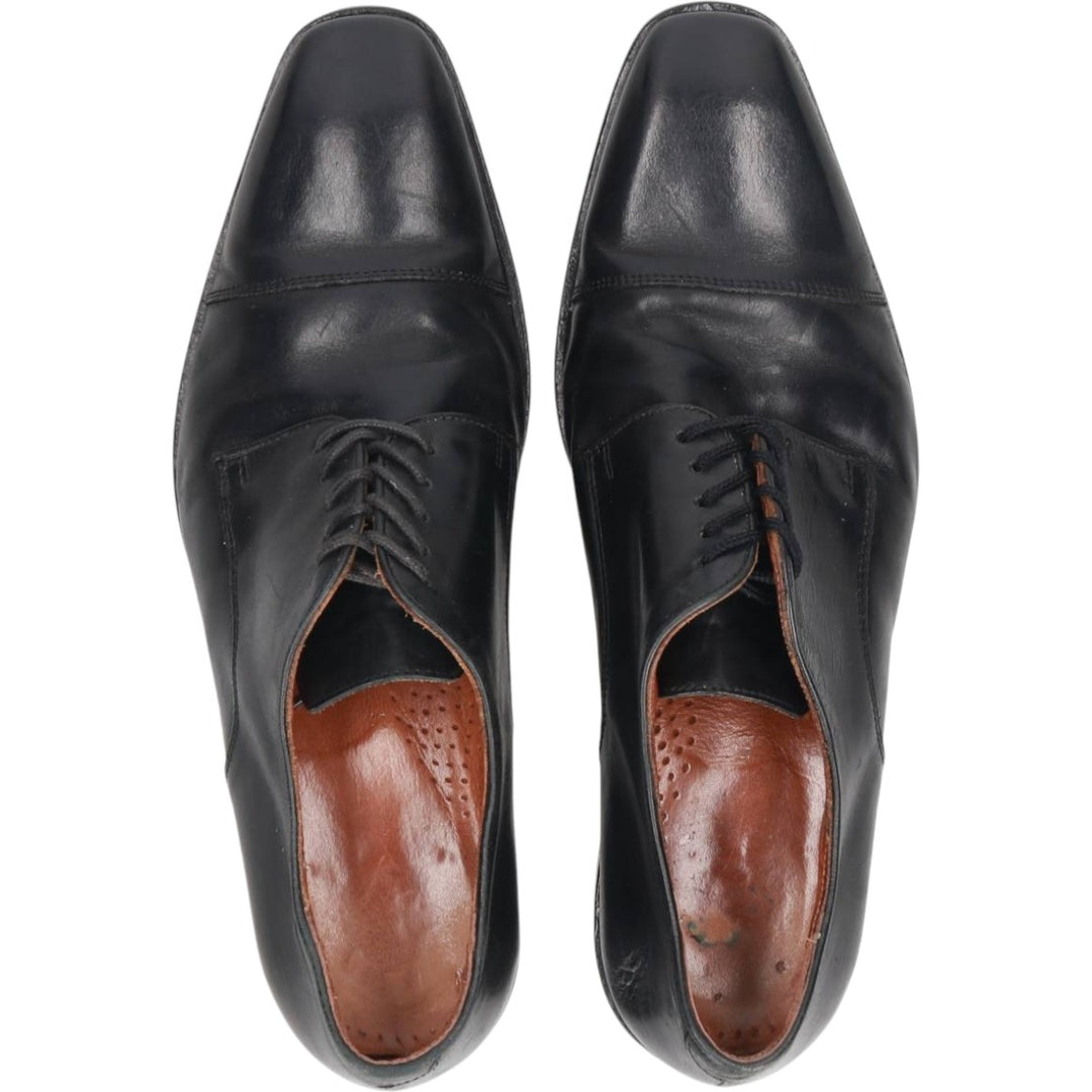 Square-toe straight-tip shoes, made in Italy, men's size 10.6" (approx.) /saa014964 Men's 27.0cm unclear black type Vintage Second Hand