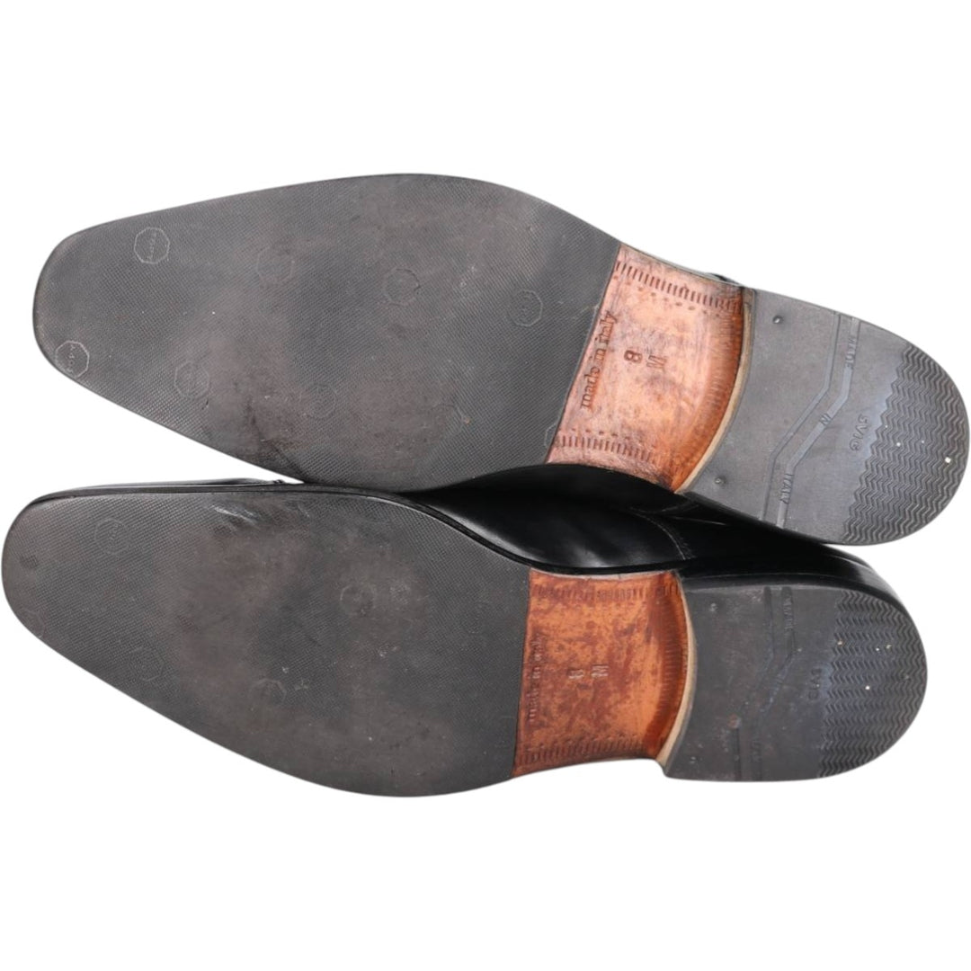 Square-toe straight-tip shoes, made in Italy, men's size 10.6" (approx.) /saa014964 Men's 27.0cm unclear black type Vintage Second Hand