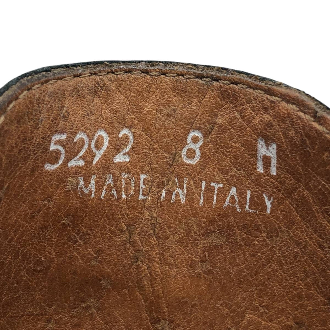 Square-toe straight-tip shoes, made in Italy, men's size 10.6" (approx.) /saa014964 Men's 27.0cm unclear black type Vintage Second Hand