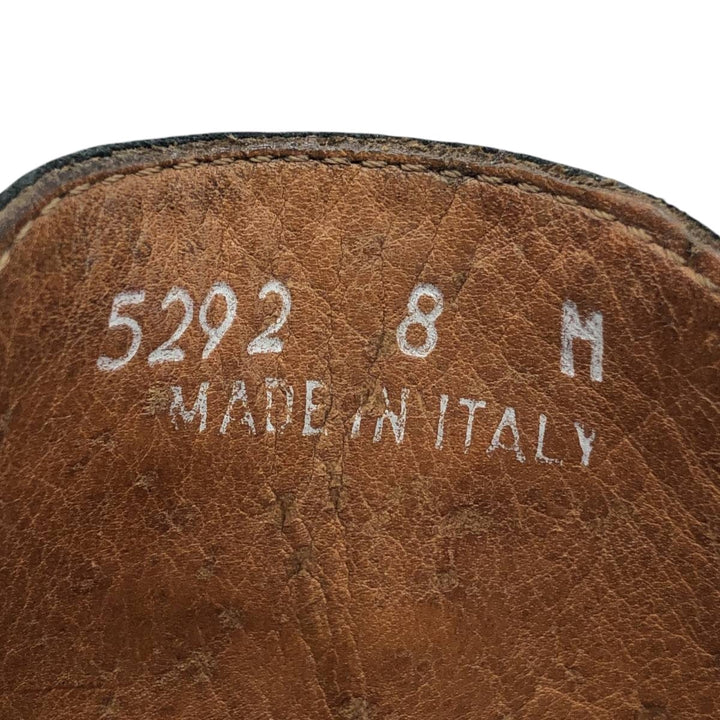 Square-toe straight-tip shoes, made in Italy, men's size 10.6" (approx.) /saa014964 Men's 27.0cm unclear black type Vintage Second Hand