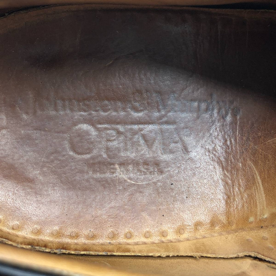 Johnston and Murphy OPTIMA Straight Tip Shoes, Made in USA, Size 10C Men's 28.0cm unclear black type Vintage Second Hand