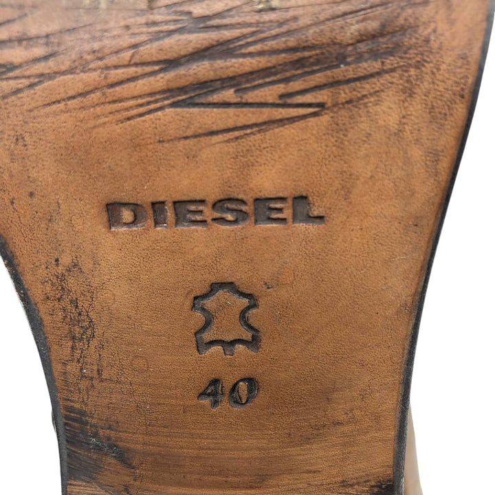 Diesel Jodhpur Boots, Made in Portugal, Size 40 Women's 25.0cm genuine leather brown type Vintage Second Hand