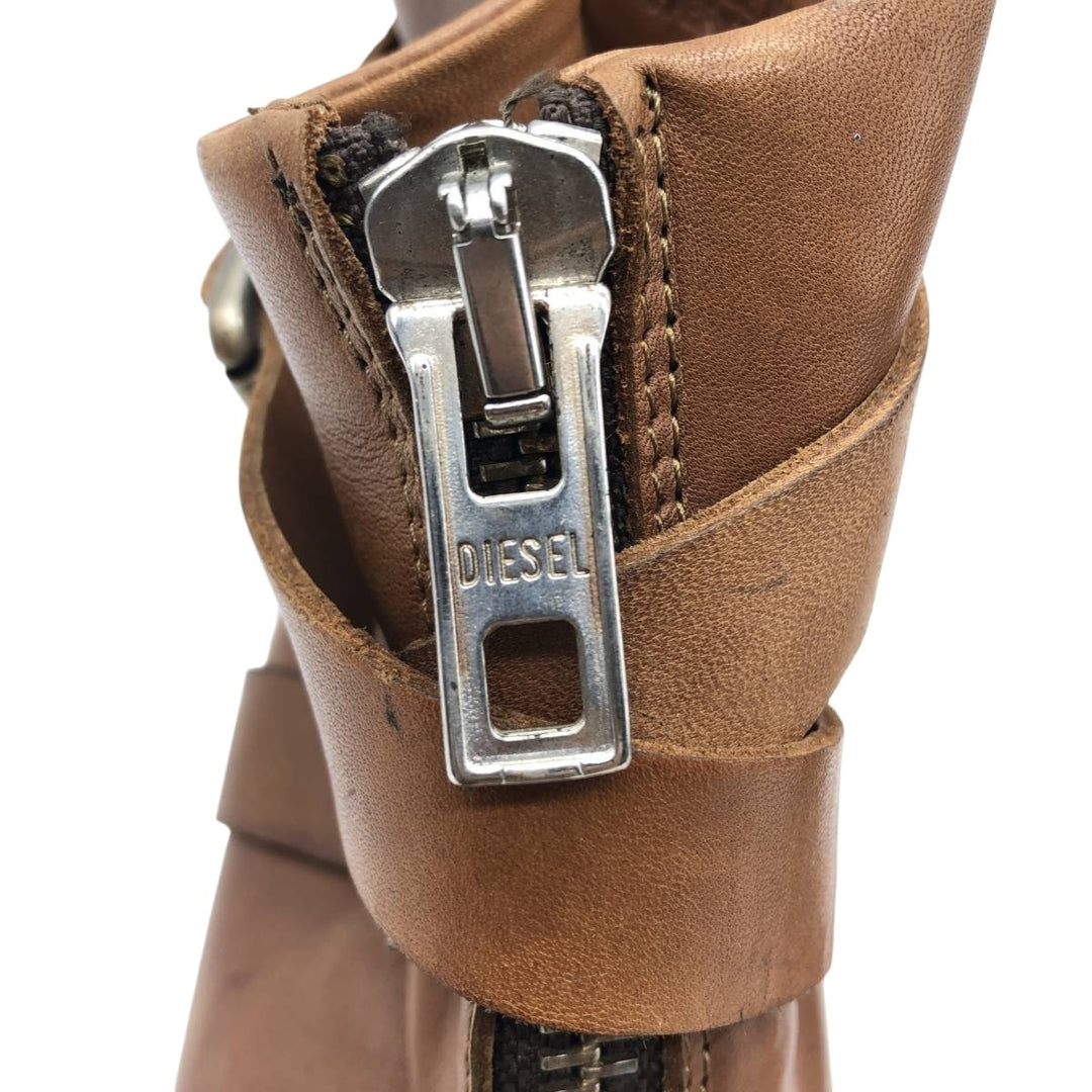 Diesel Jodhpur Boots, Made in Portugal, Size 40 Women's 25.0cm genuine leather brown type Vintage Second Hand