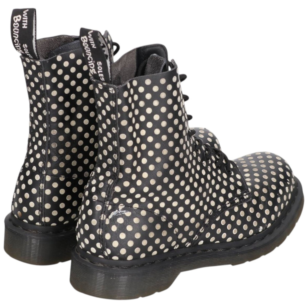 Dr. Martens Pascal Dot Pattern 8-Eye Boots, Size 7 Women's 26.0cm unclear black type Vintage Second Hand