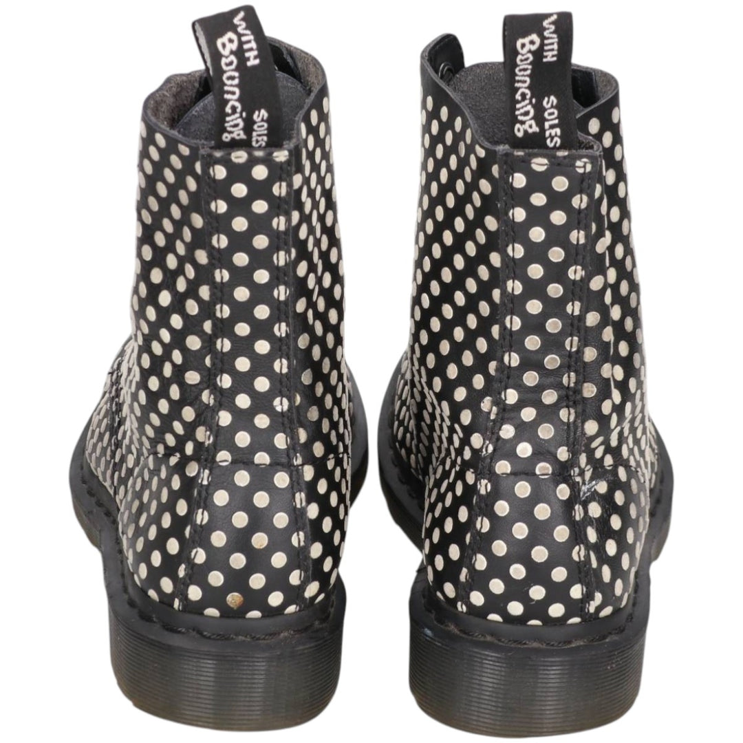 Dr. Martens Pascal Dot Pattern 8-Eye Boots, Size 7 Women's 26.0cm unclear black type Vintage Second Hand