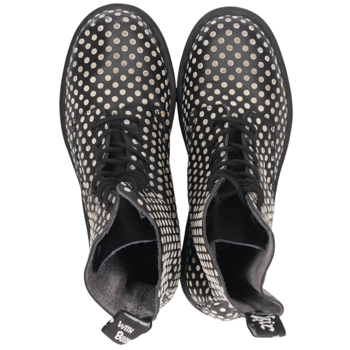Dr. Martens Pascal Dot Pattern 8-Eye Boots, Size 7 Women's 26.0cm unclear black type Vintage Second Hand