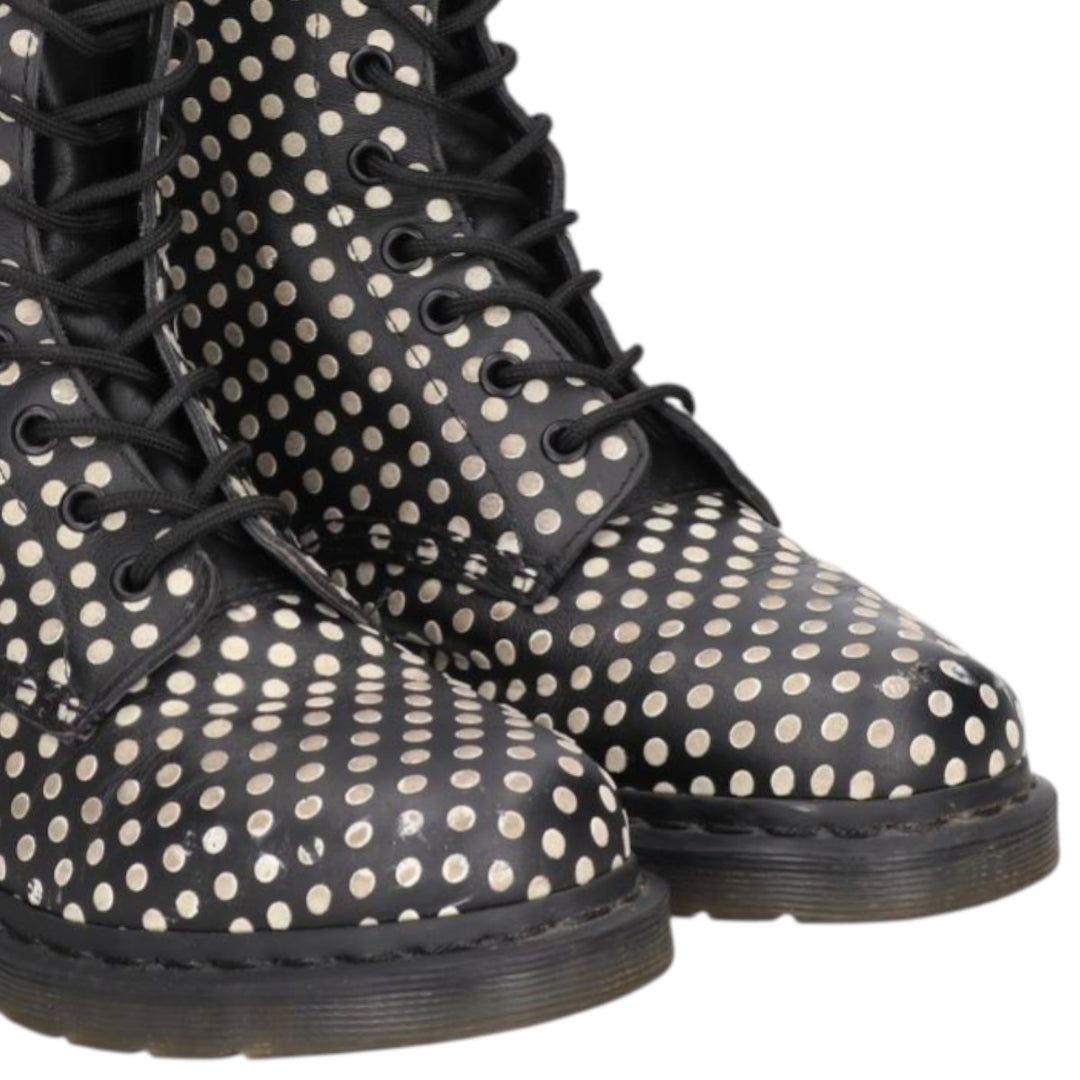 Dr. Martens Pascal Dot Pattern 8-Eye Boots, Size 7 Women's 26.0cm unclear black type Vintage Second Hand