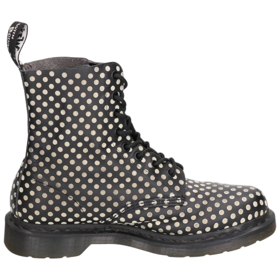 Dr. Martens Pascal Dot Pattern 8-Eye Boots, Size 7 Women's 26.0cm unclear black type Vintage Second Hand