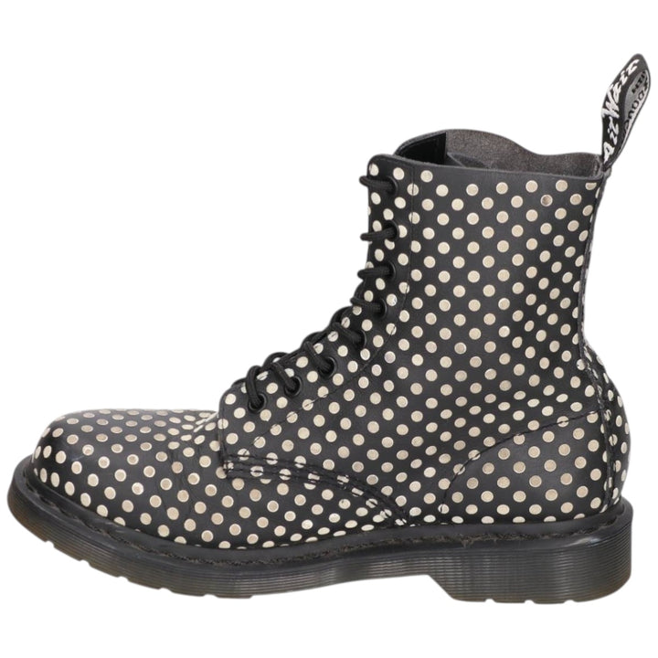 Dr. Martens Pascal Dot Pattern 8-Eye Boots, Size 7 Women's 26.0cm unclear black type Vintage Second Hand