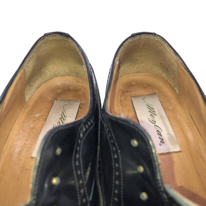 MEZLA Full Brogue Wingtip Shoes, Made in Spain, Size 8 1/2M, Men's, 10.4" (equivalent) /saa014987 Men's 26.5cm unclear black type Vintage Second Hand