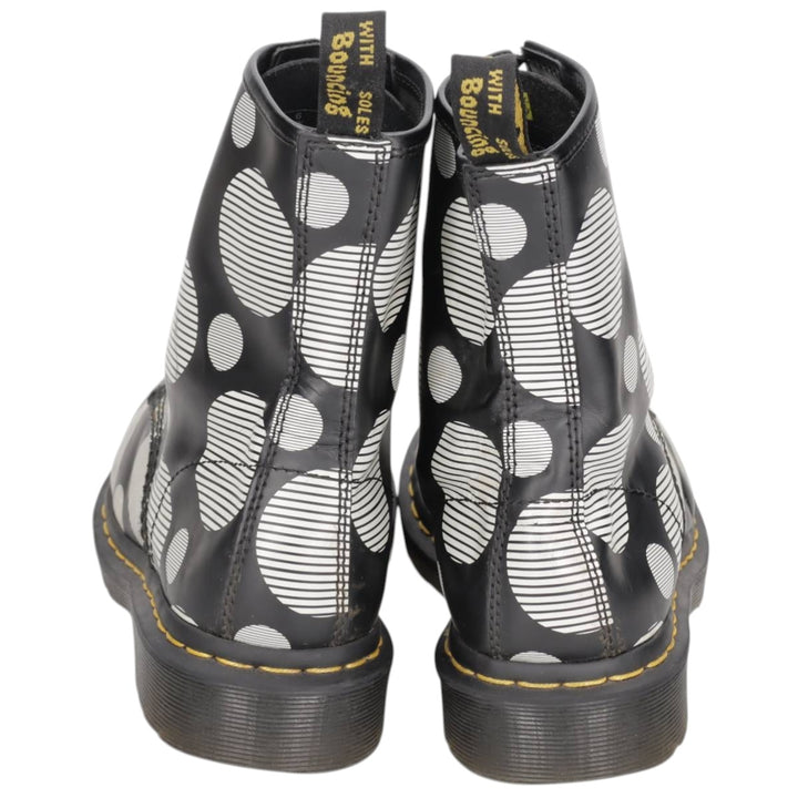 Dr. Martens polka dot pattern 8-hole boots, size 6 Women's 25.0cm unclear white type Vintage Second Hand